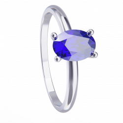 Anillo de platino y tanzanita