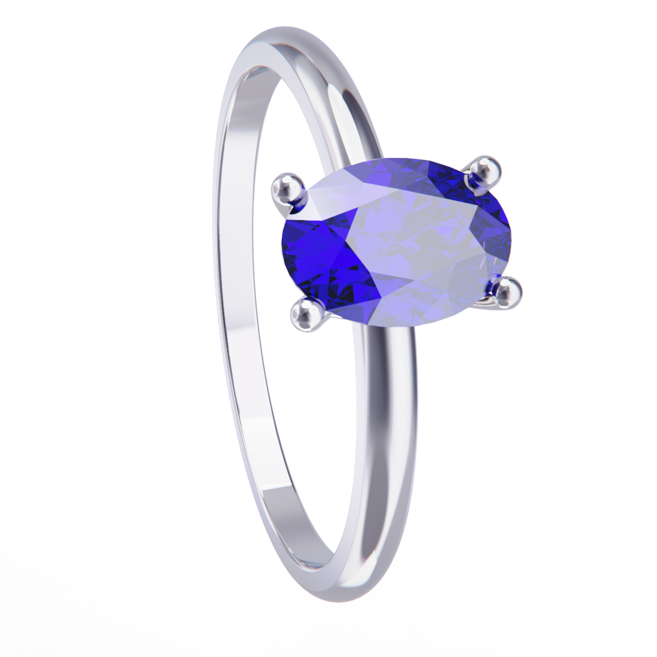 Anillo de platino y tanzanita