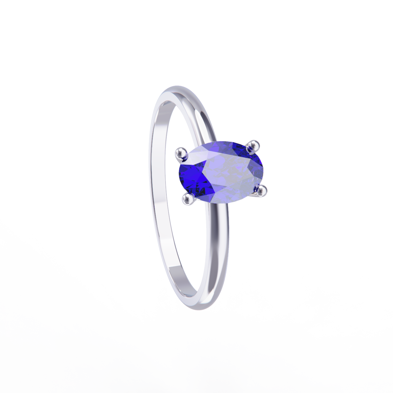 Anillo de platino y tanzanita