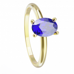 Anillo de oro amarillo y tanzanita