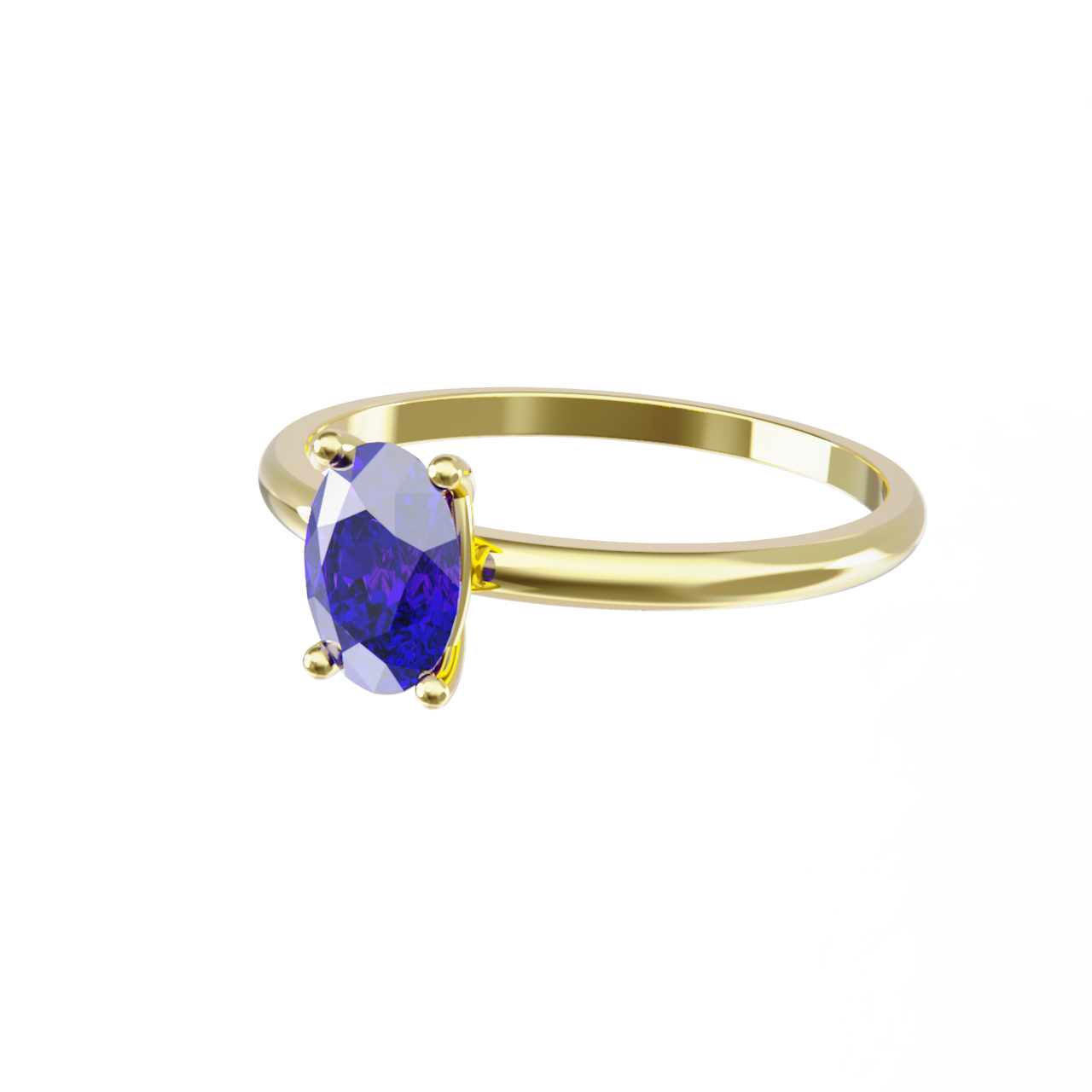 Anillo de oro amarillo y tanzanita