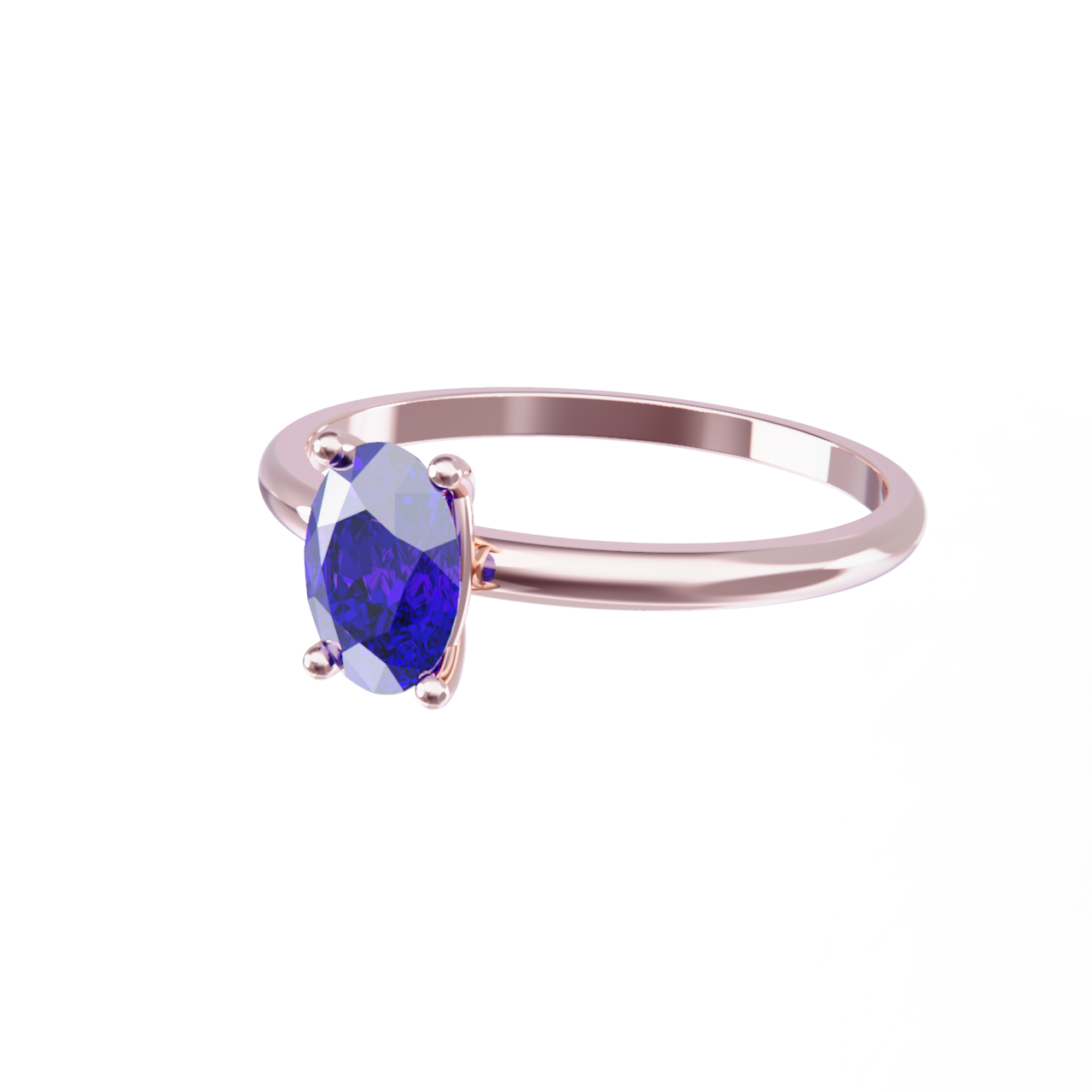 Anillo de oro rosa y tanzanita
