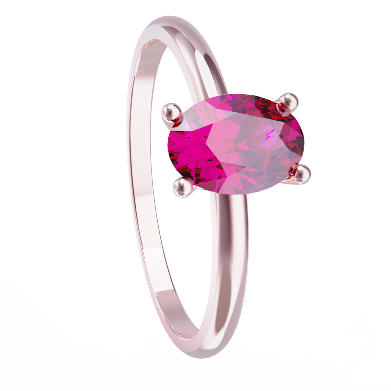 Anillo oro rosa y turmalina