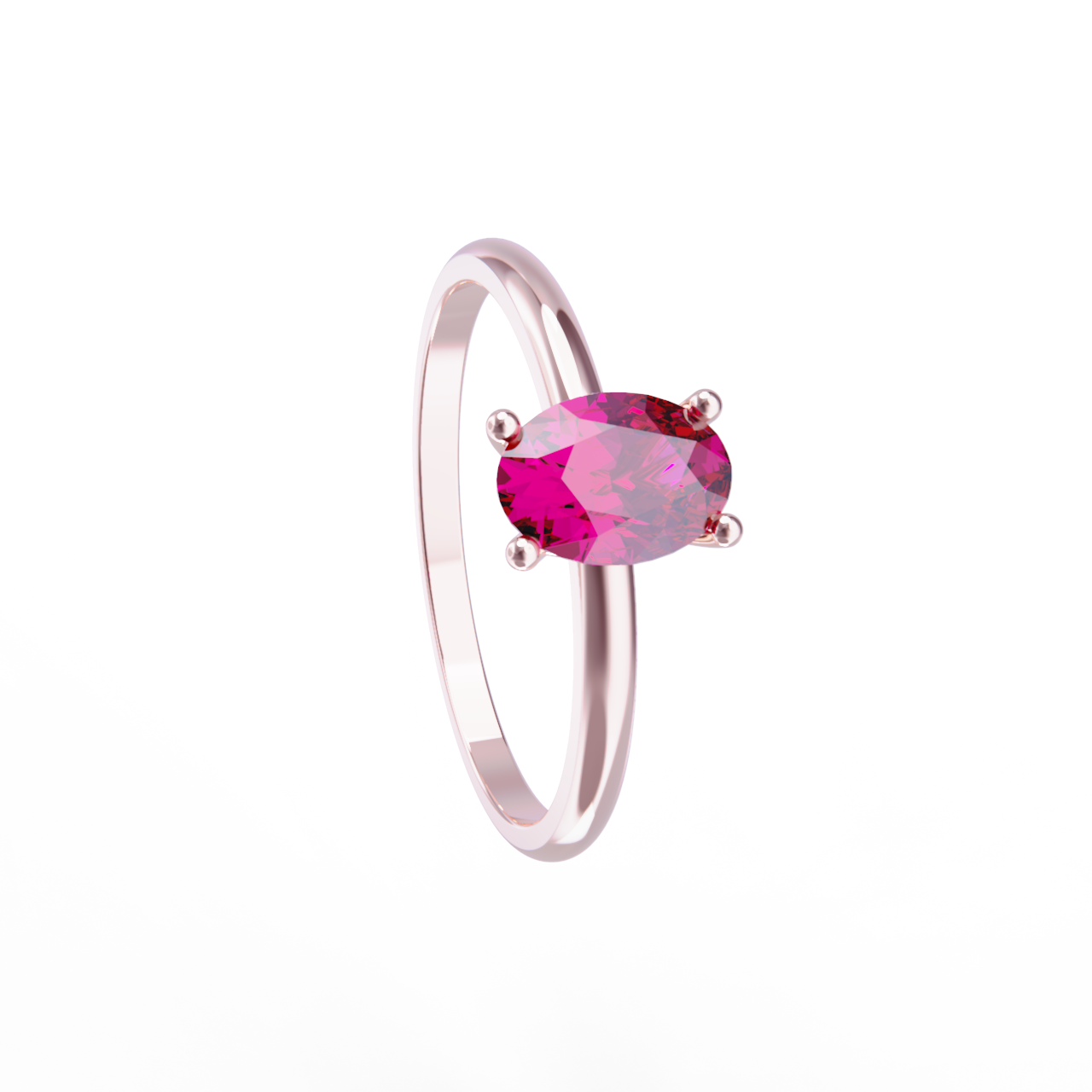 Anillo oro rosa y turmalina