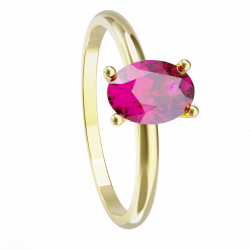 Anillo de oro amarillo y turmalina