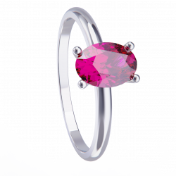 Anillo de platino y turmalina