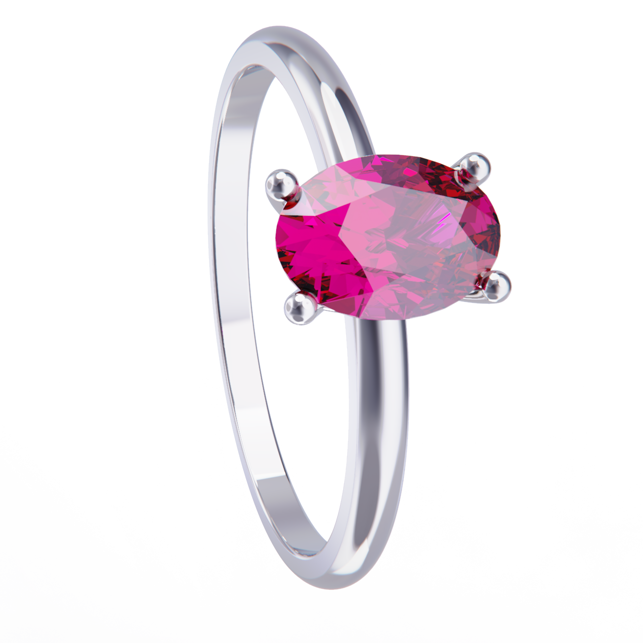 Anillo de platino y turmalina