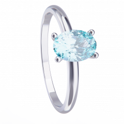 Anillo de platino y aguamarina