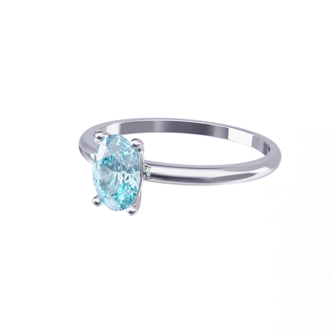 Anillo de platino y aguamarina