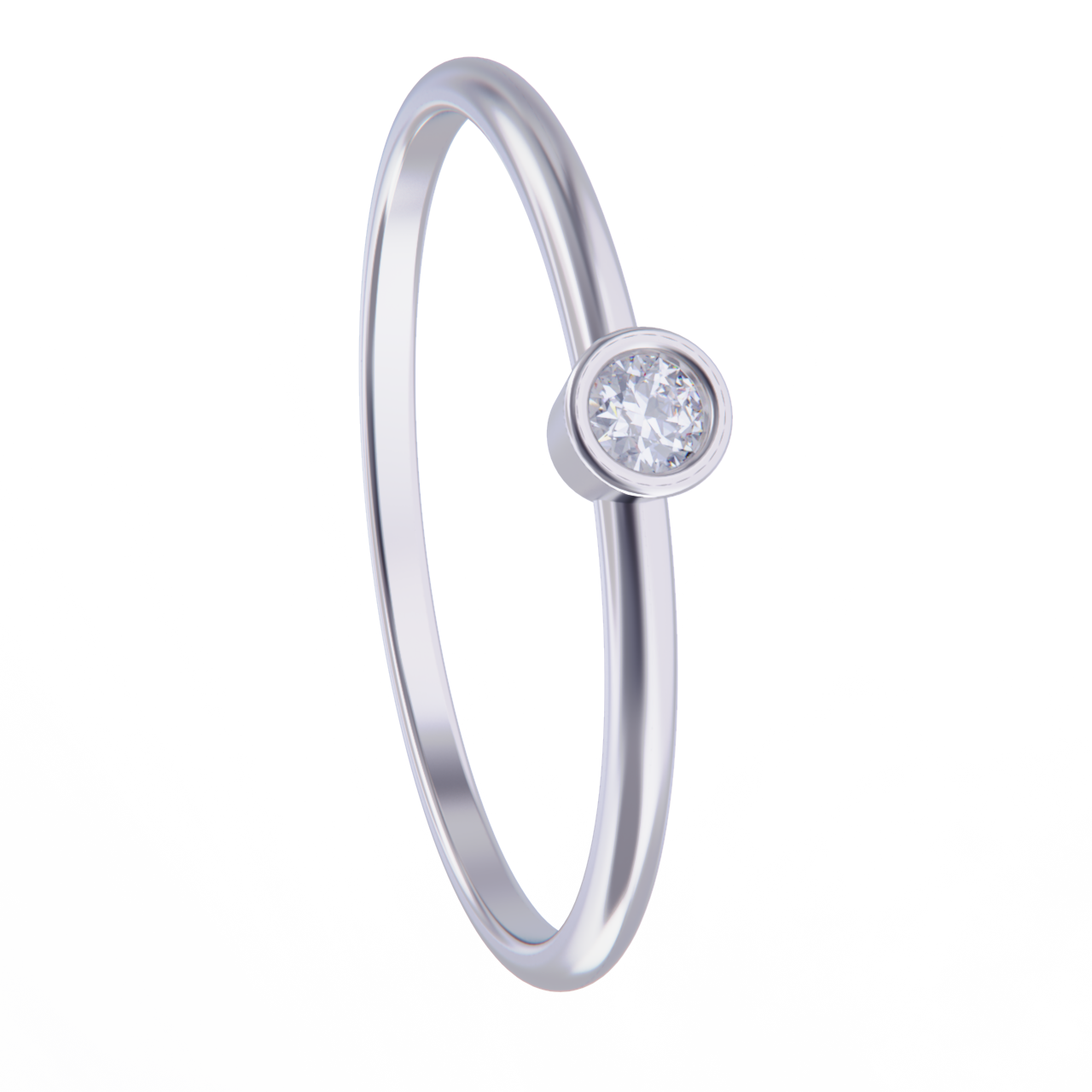 Anillo de platino con diamante