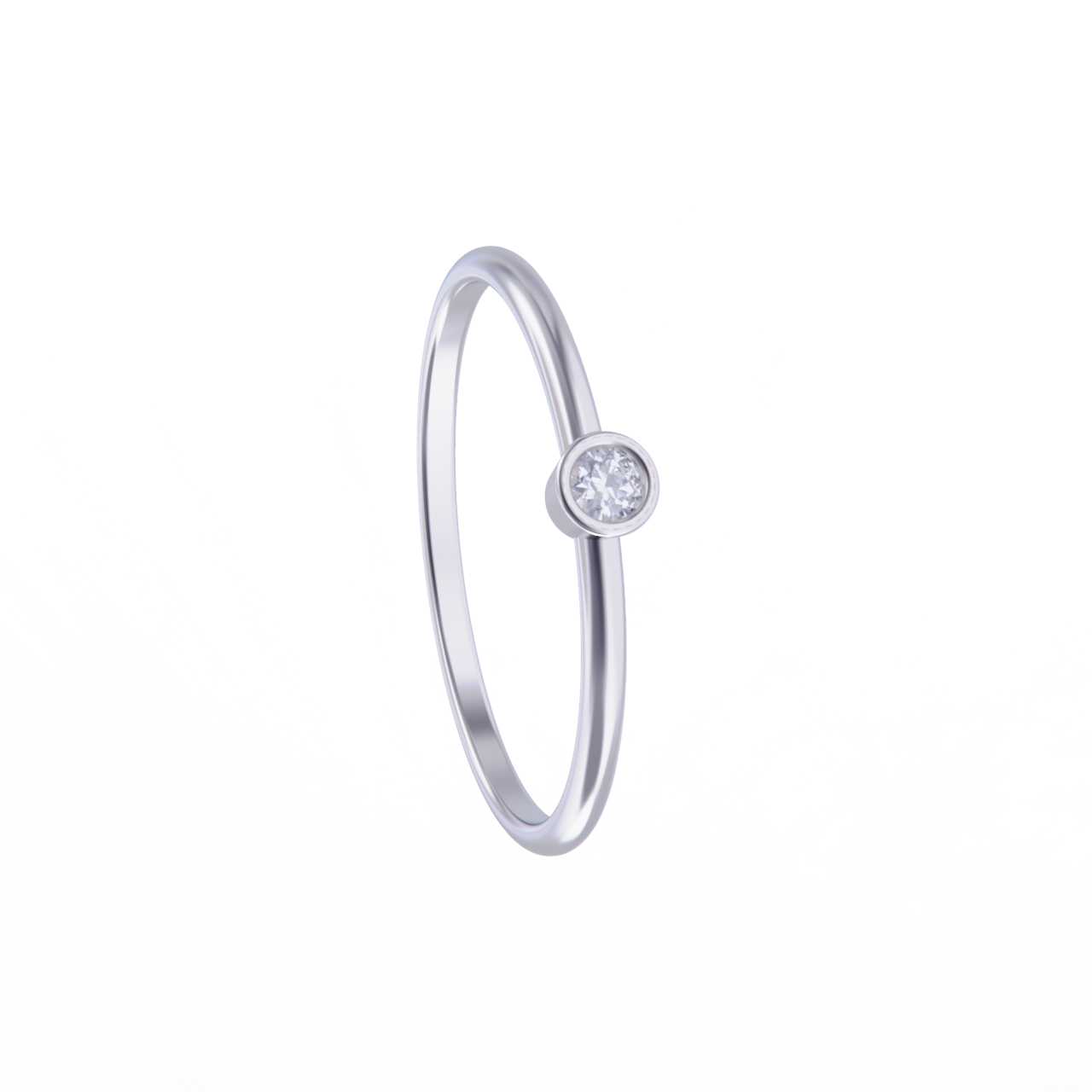 Anillo de platino con diamante
