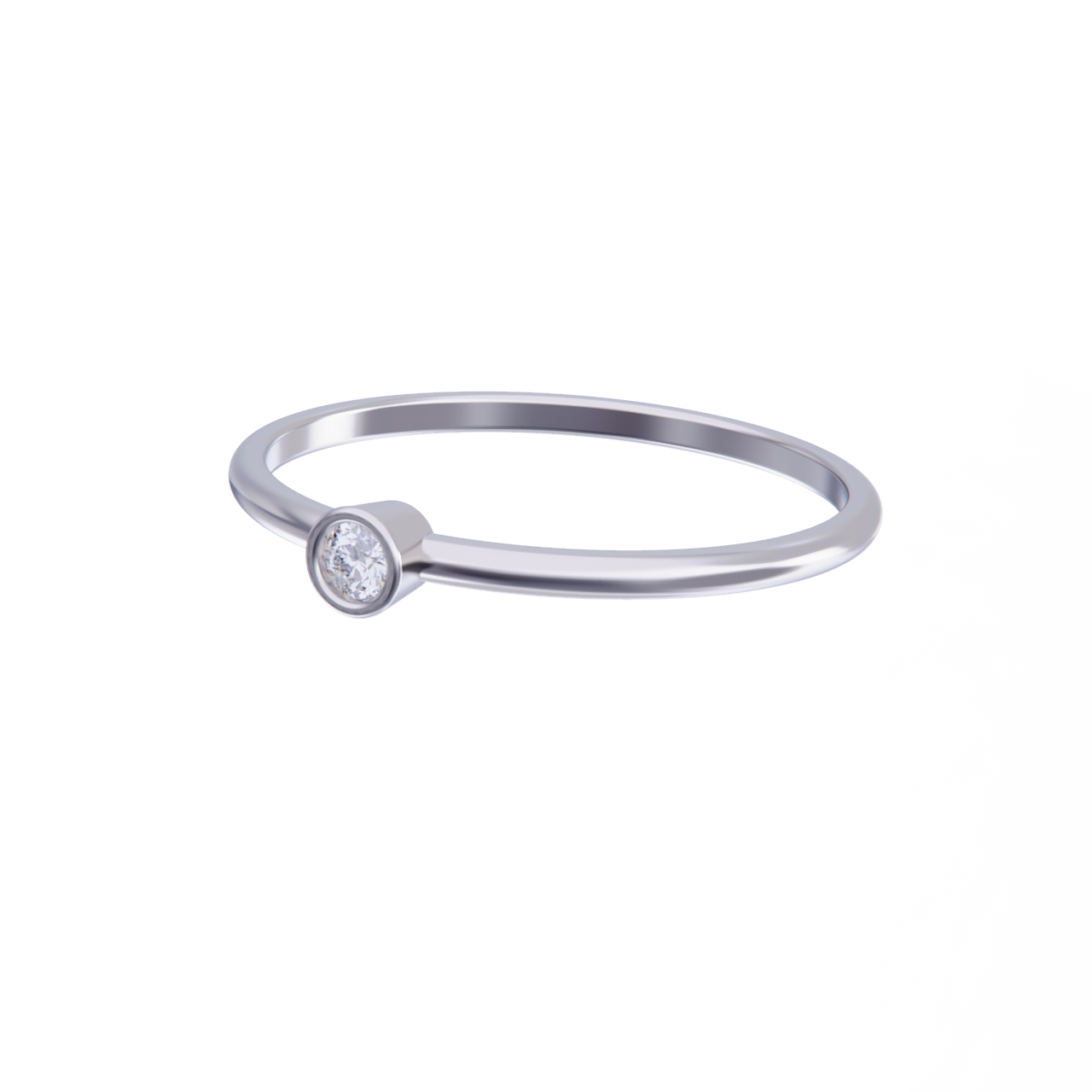 Anillo de platino con diamante