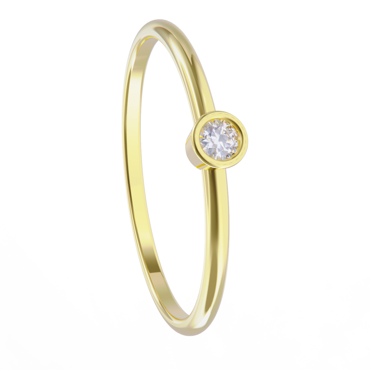 Anillo de oro amarillo con diamante