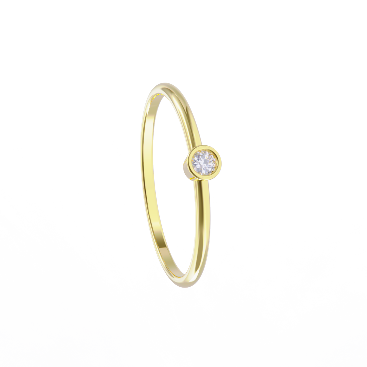 Anillo de oro amarillo con diamante