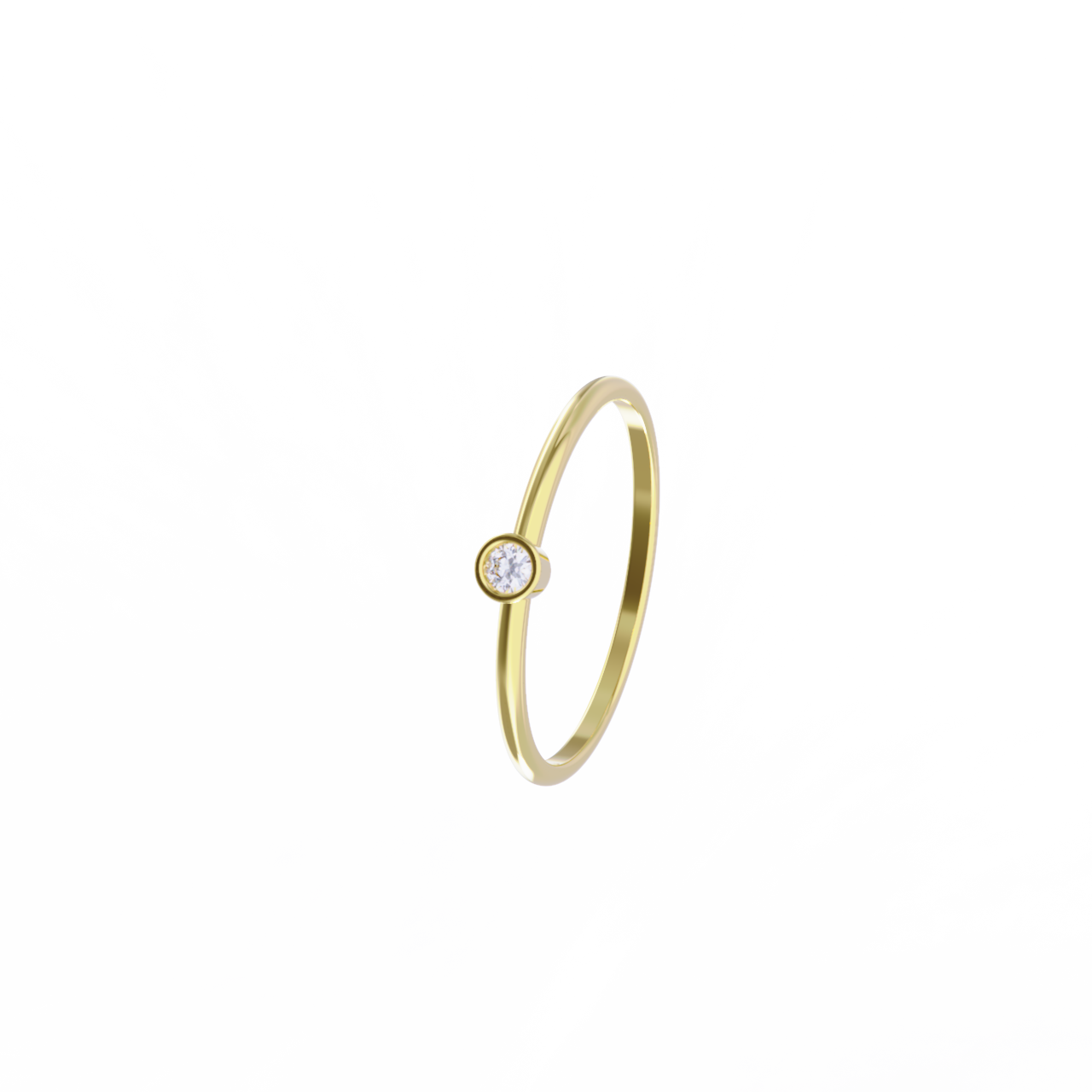 Anillo de oro amarillo con diamante