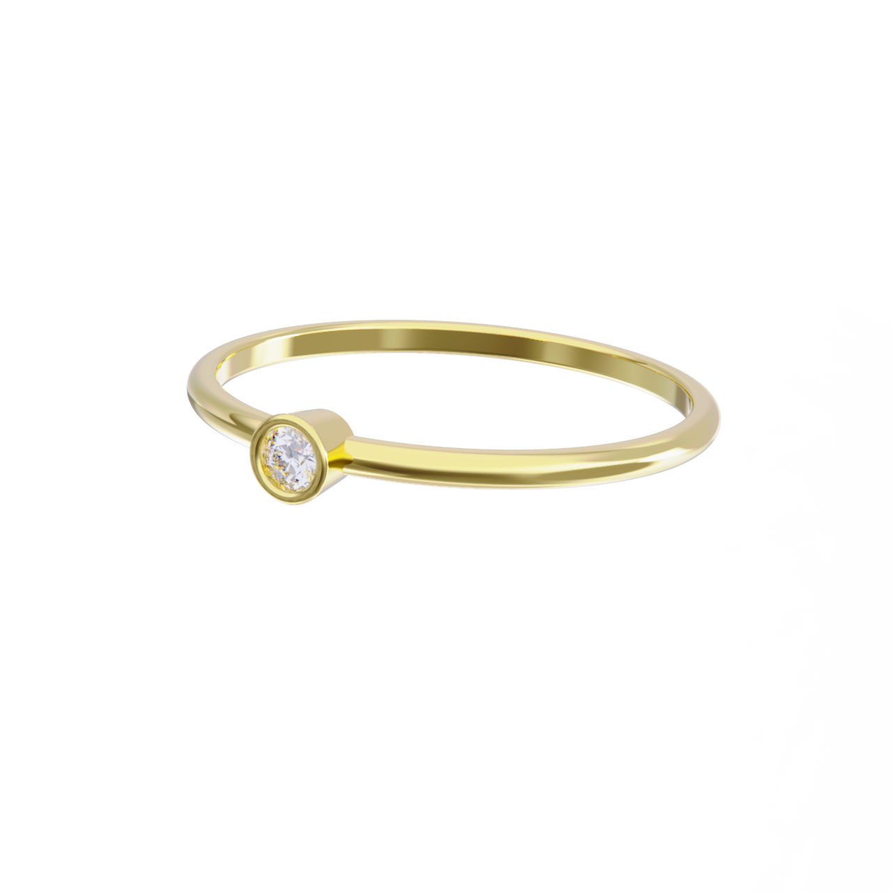 Anillo de oro amarillo con diamante