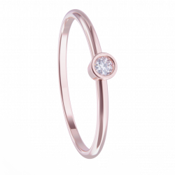 Anillo de oro rosa con diamante