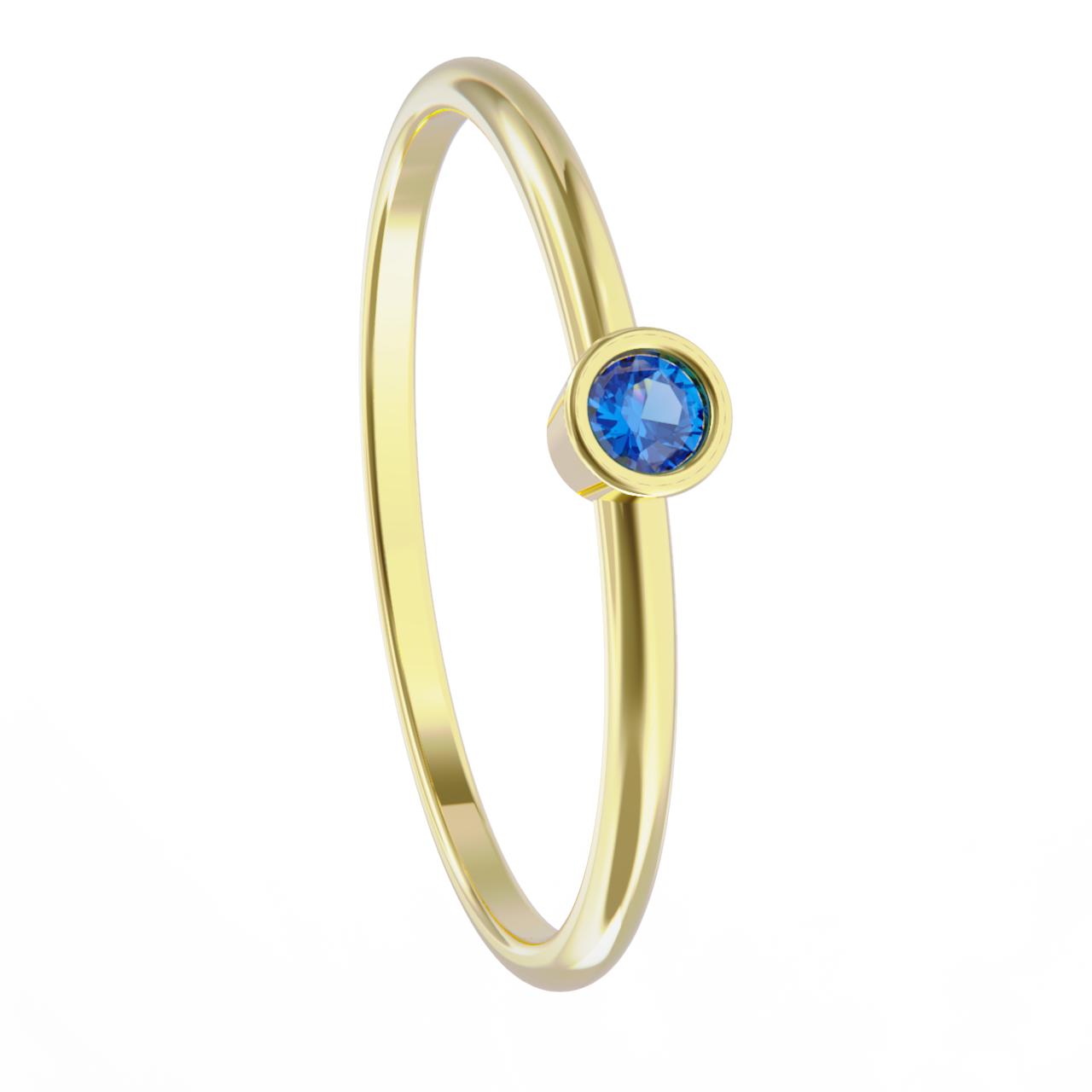Anillo de oro amarillo con zafiro