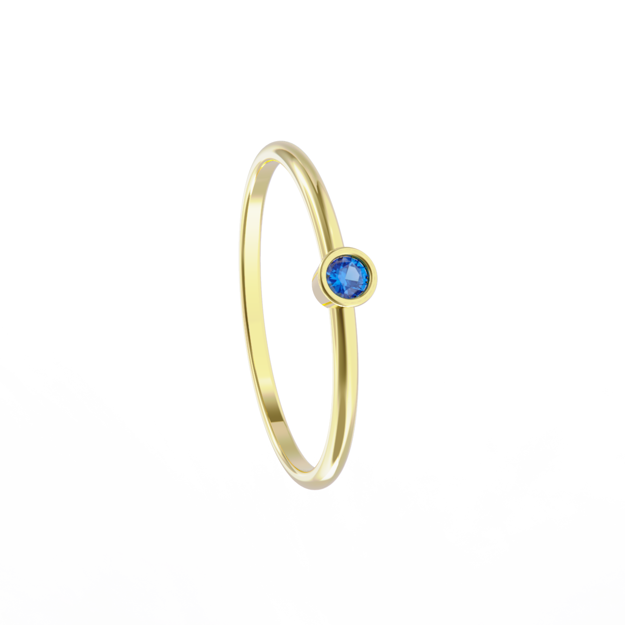 Anillo de oro amarillo con zafiro