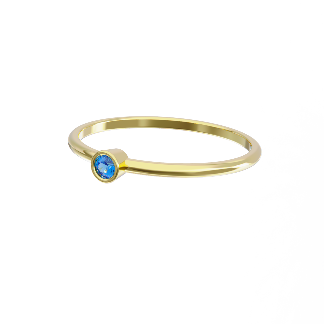 Anillo de oro amarillo con zafiro