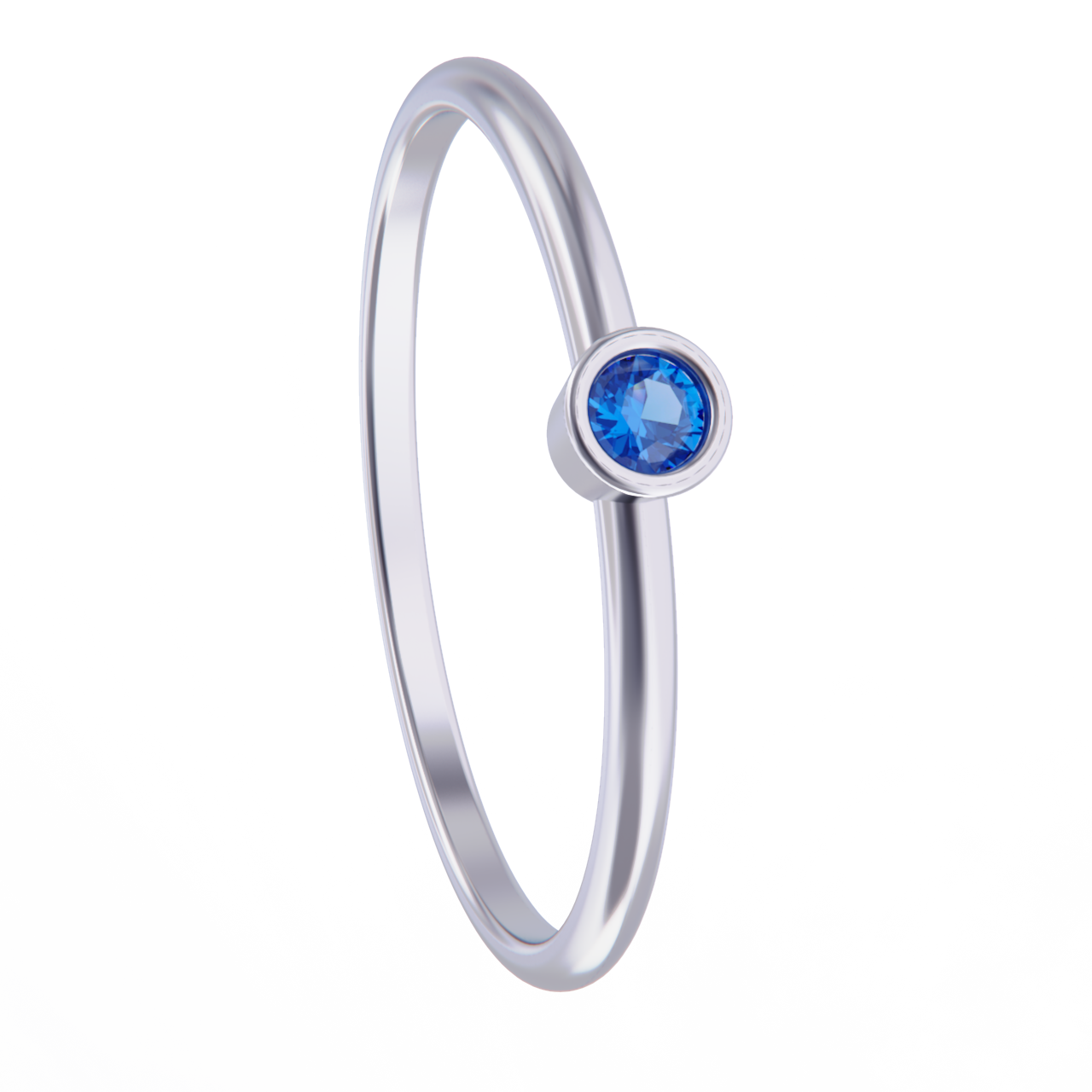 Anillo de platino con zafiro
