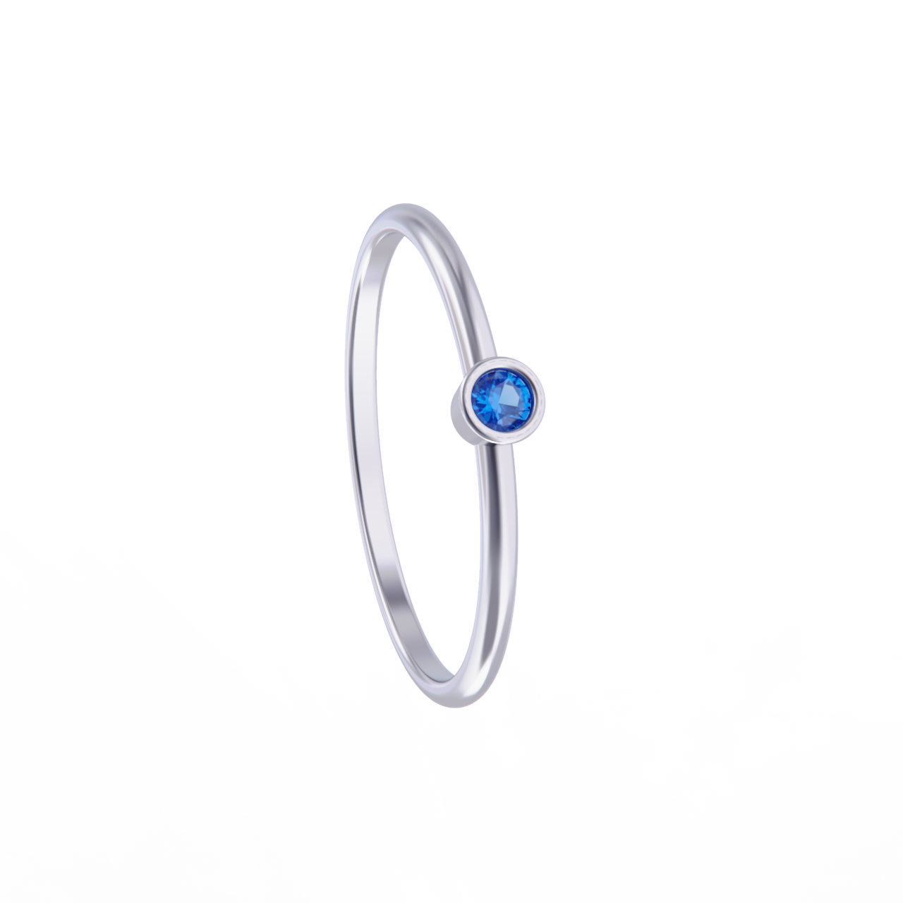 Anillo de platino con zafiro