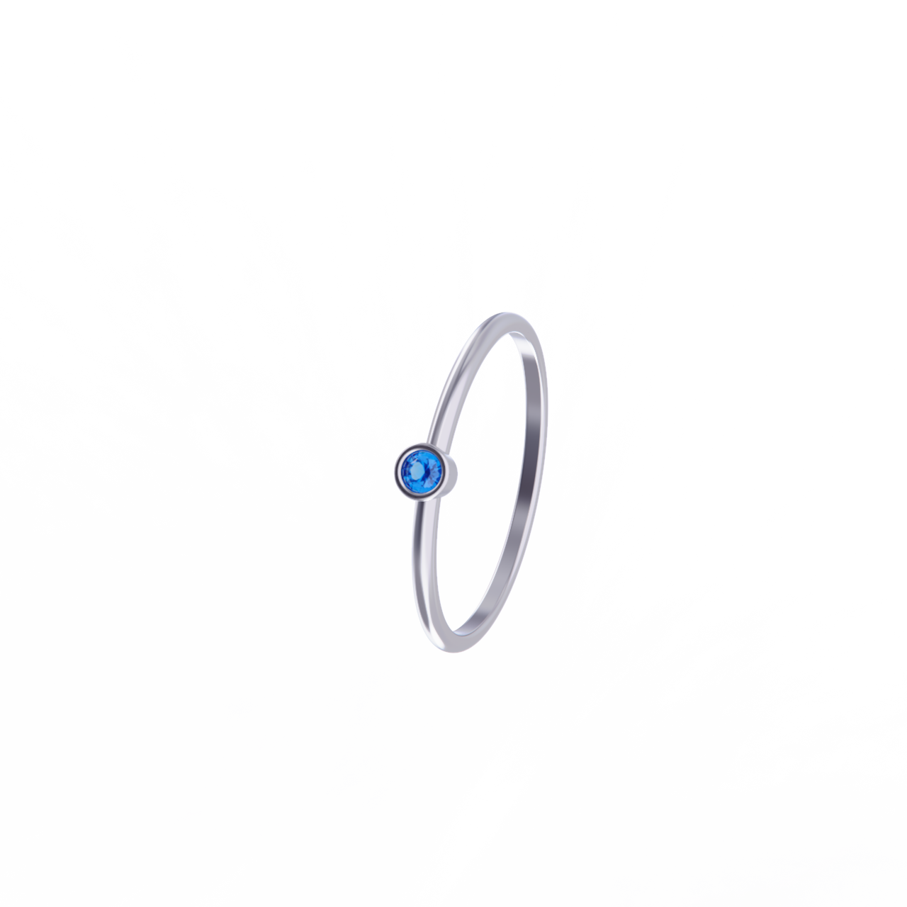 Anillo de platino con zafiro