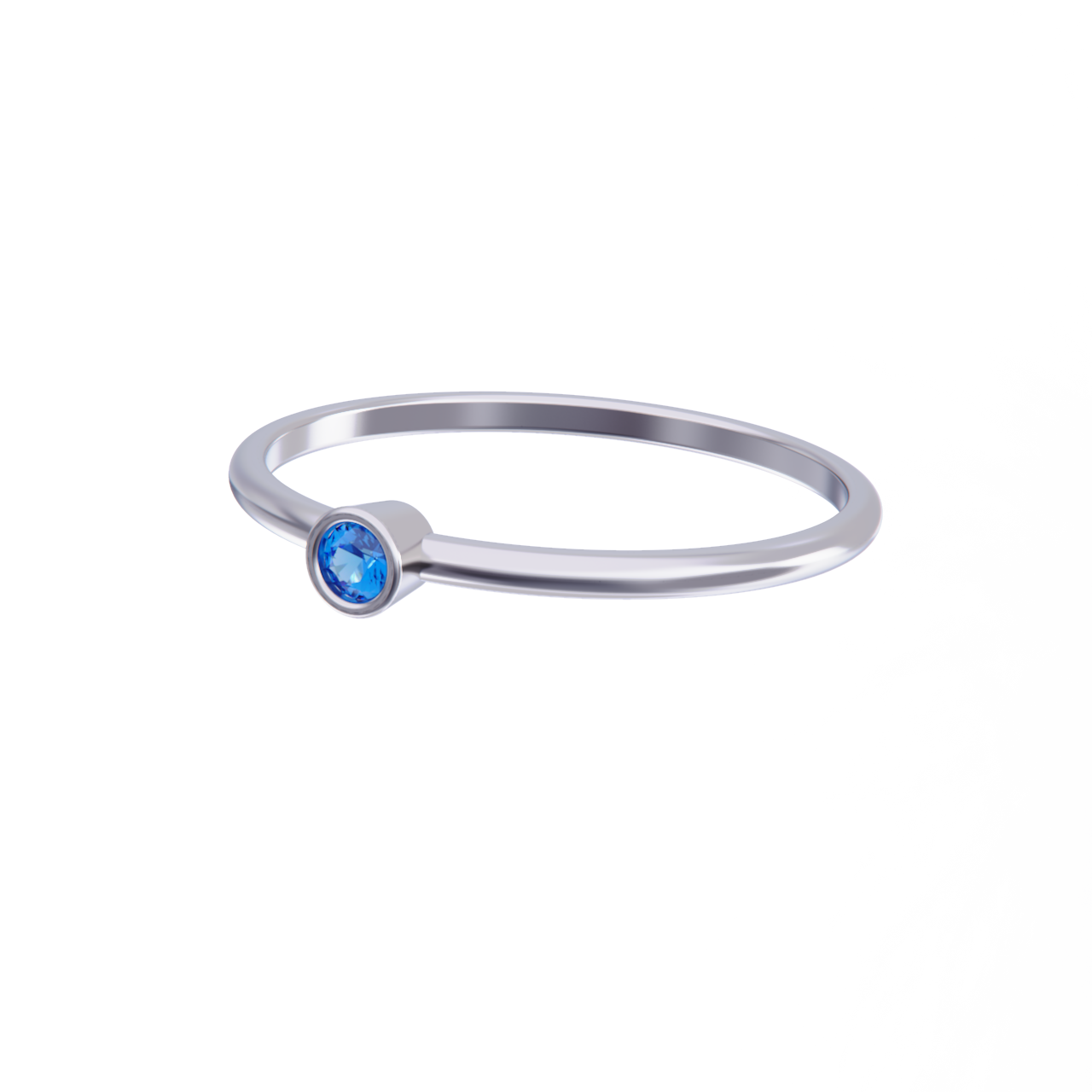 Anillo de platino con zafiro