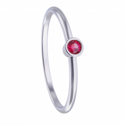 Anillo de platino con rubi