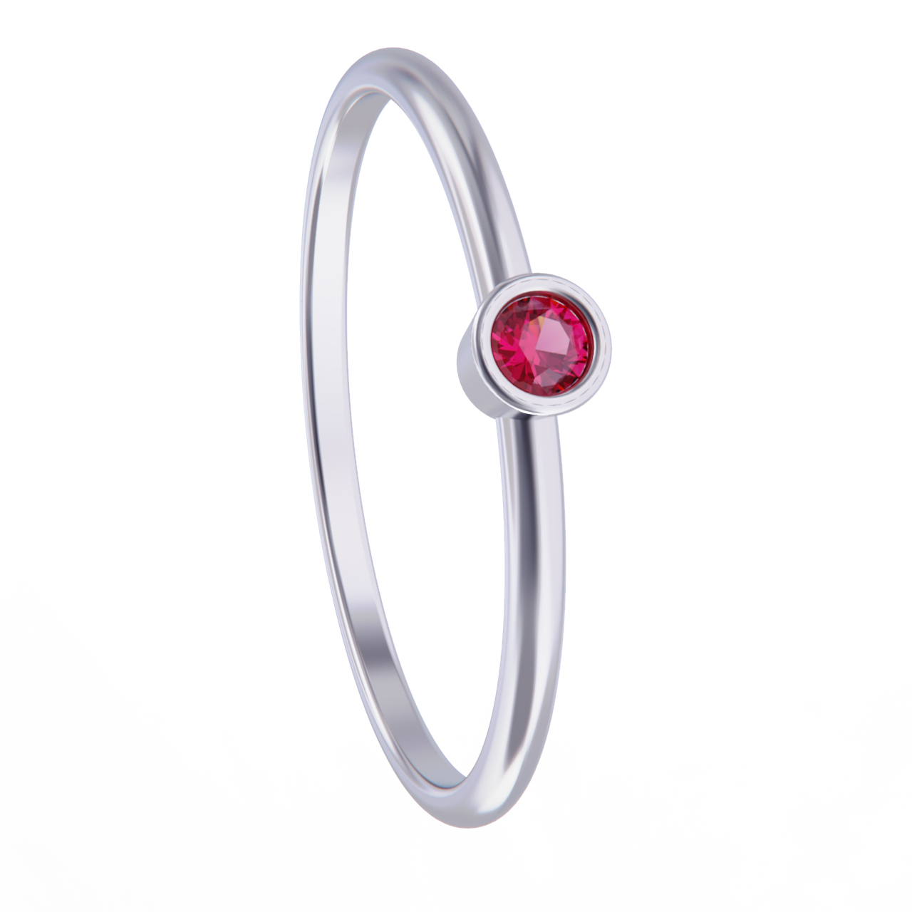Anillo de platino con rubi