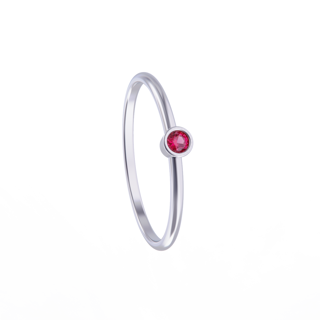 Anillo de platino con rubi