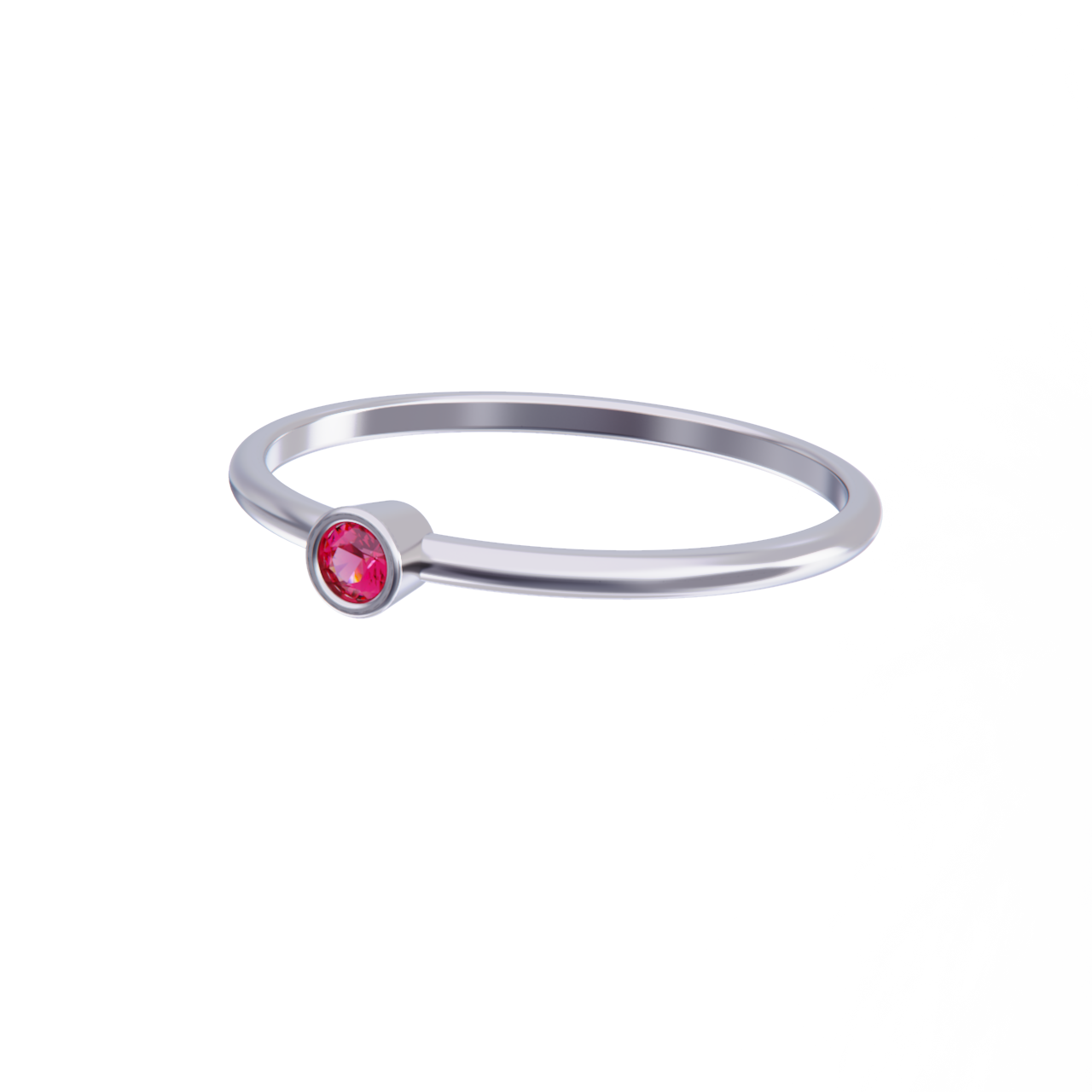 Anillo de platino con rubi