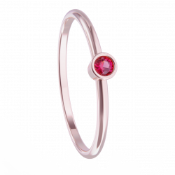Anillo oro rosa con rubi