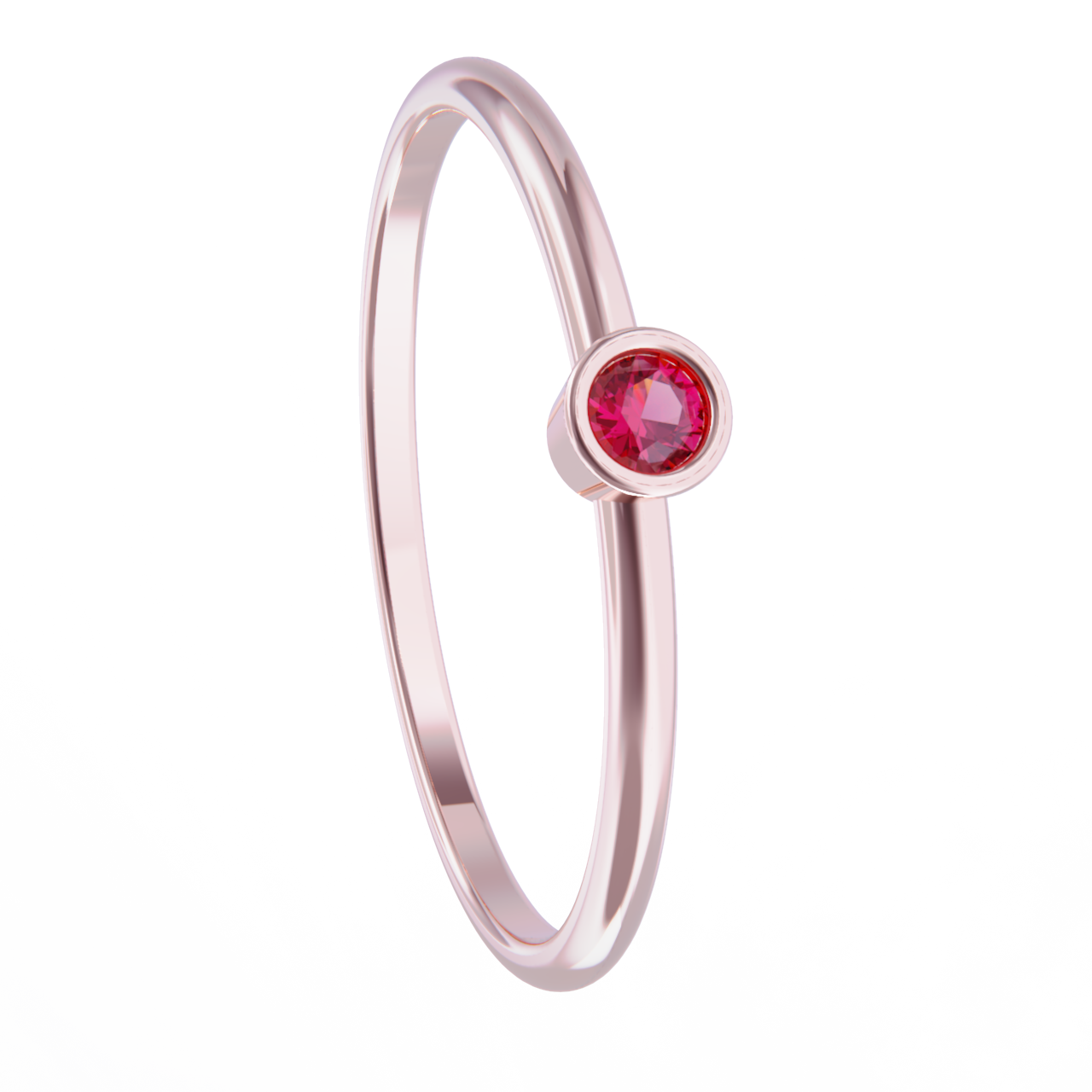 Anillo oro rosa con rubi