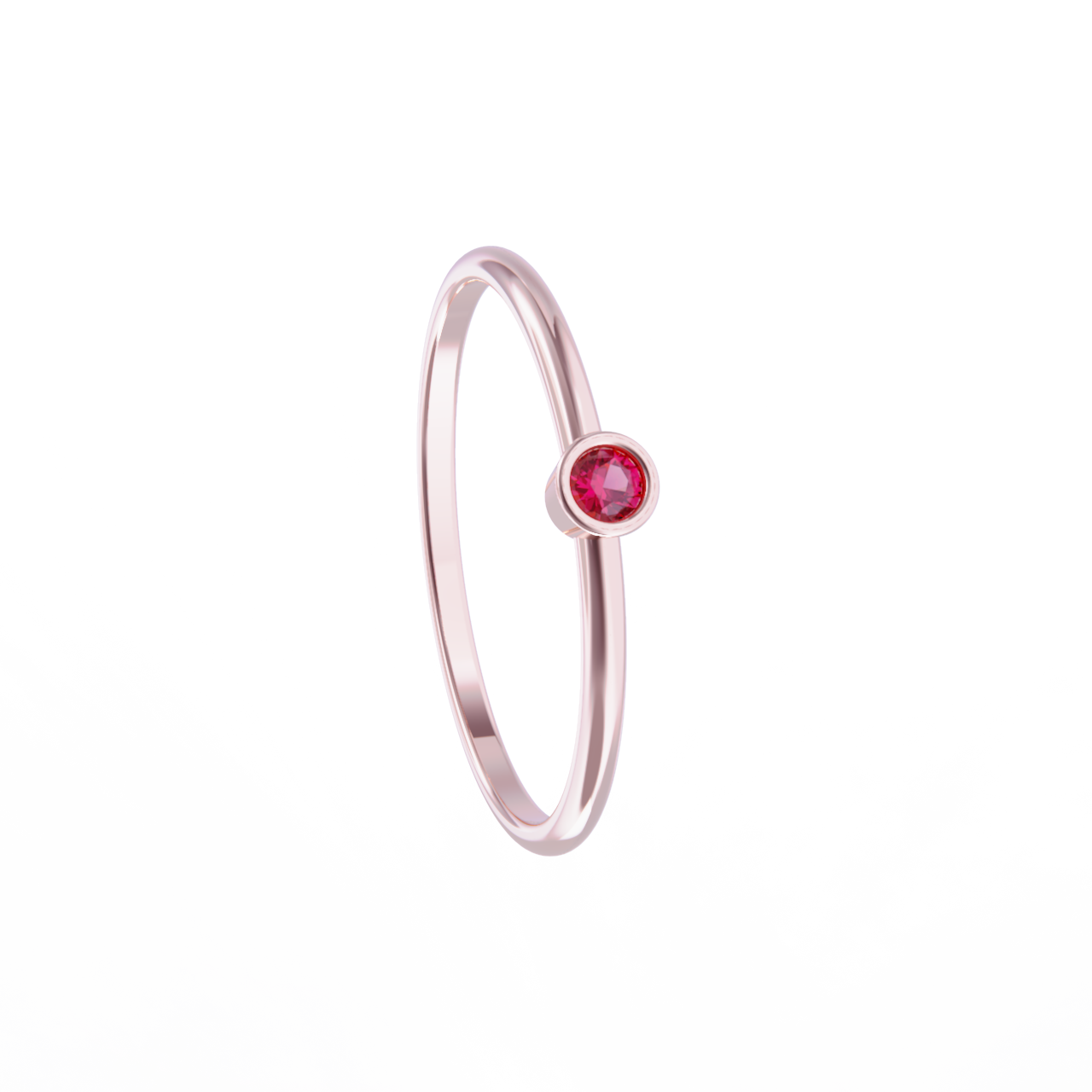 Anillo oro rosa con rubi