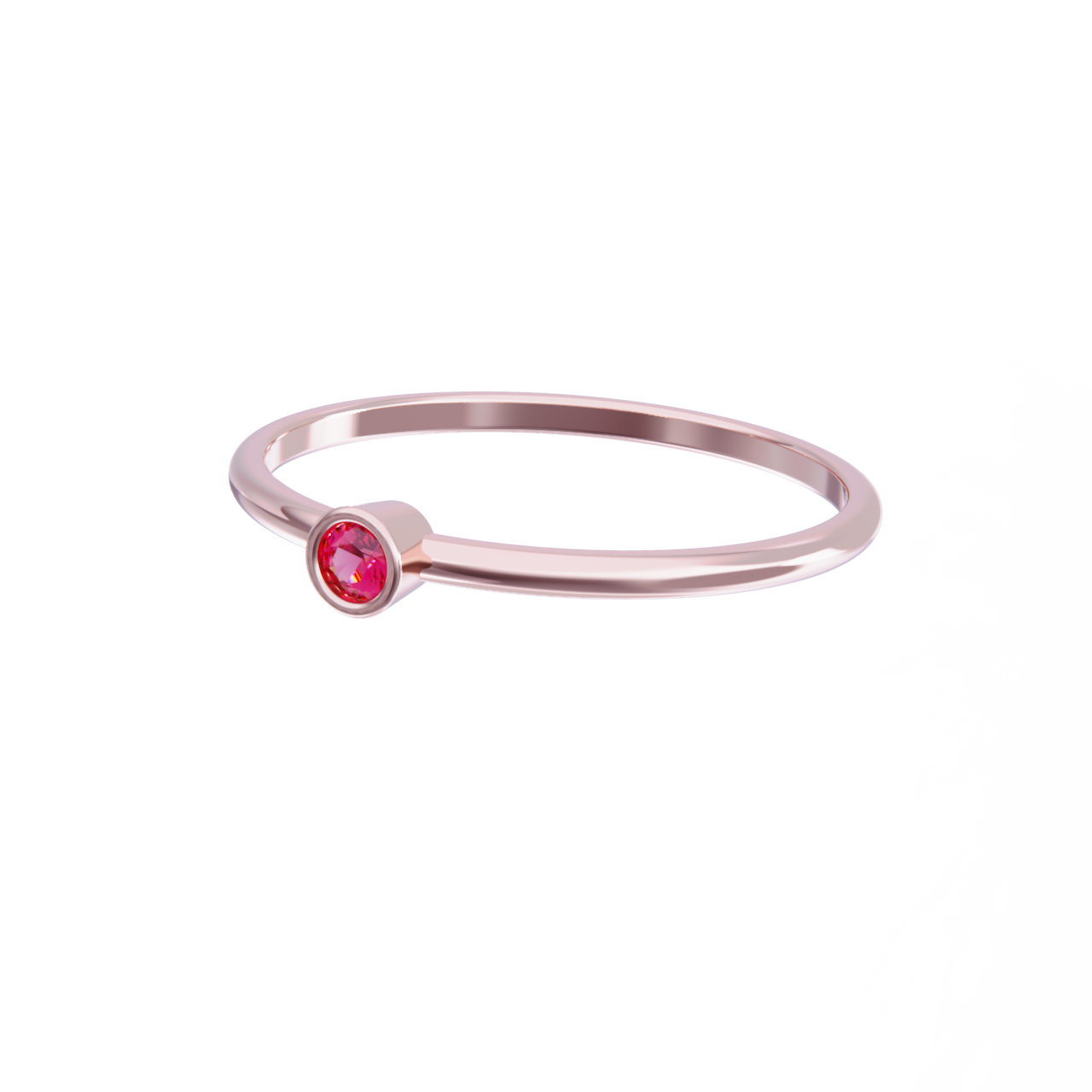Anillo oro rosa con rubi