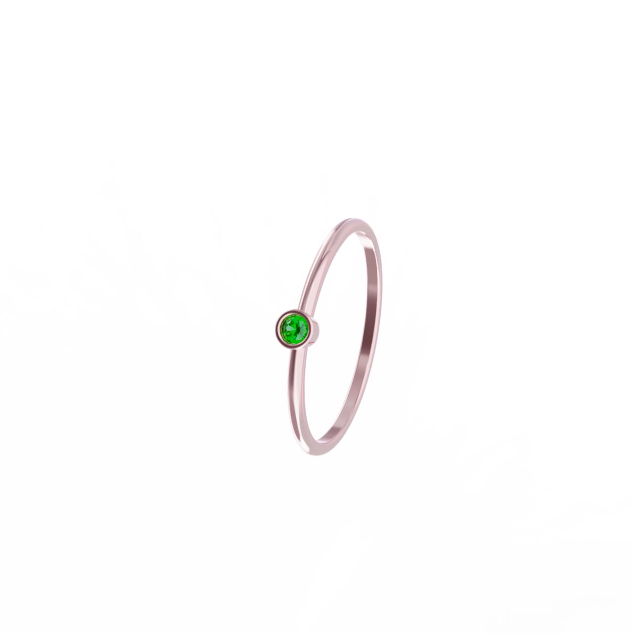 Anillo de oro rosa con esmeralda