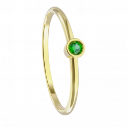 Anillo de oro amarillo con esmeralda
