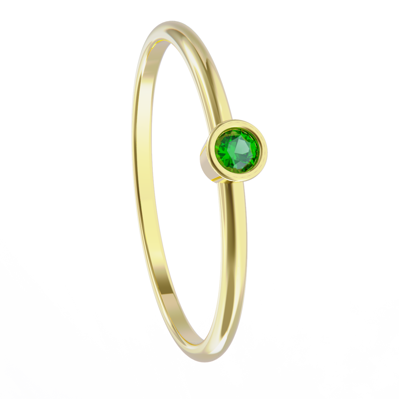Anillo de oro amarillo con esmeralda