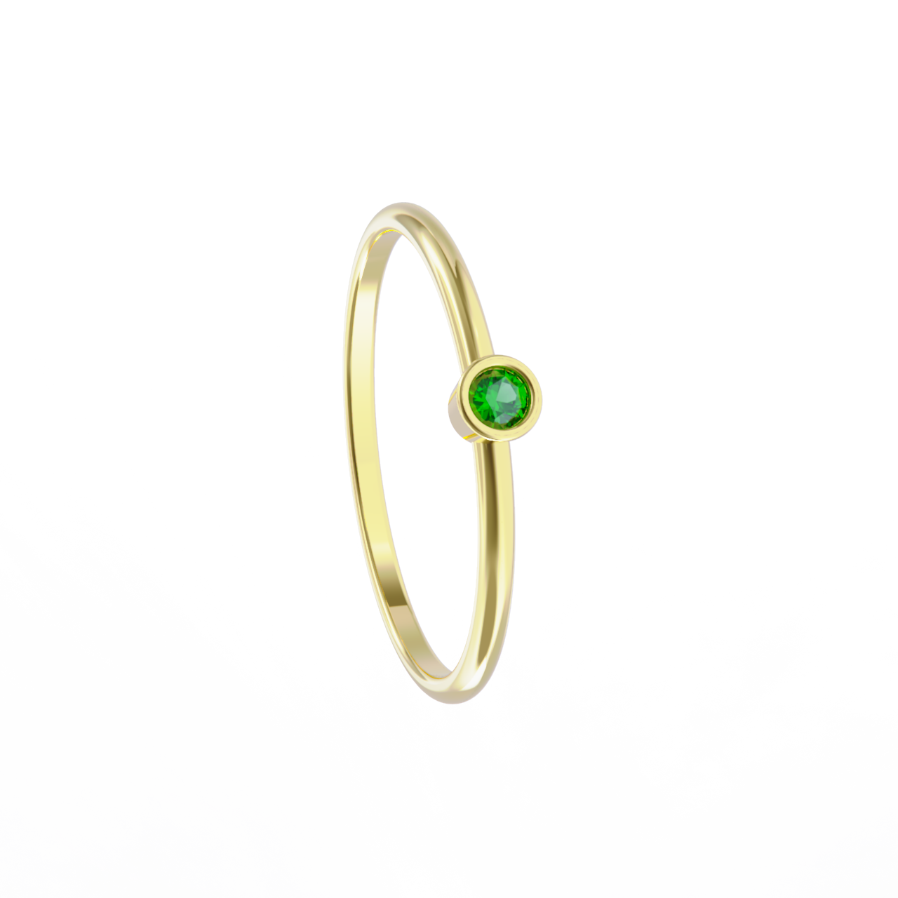 Anillo de oro amarillo con esmeralda