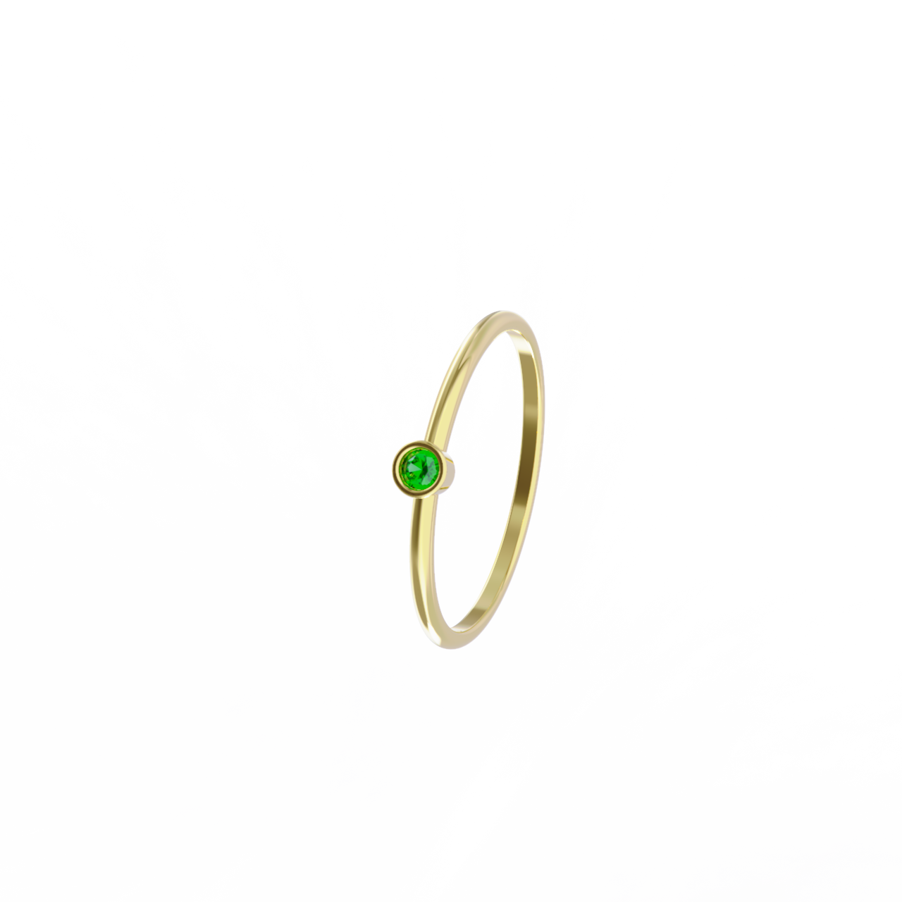Anillo de oro amarillo con esmeralda