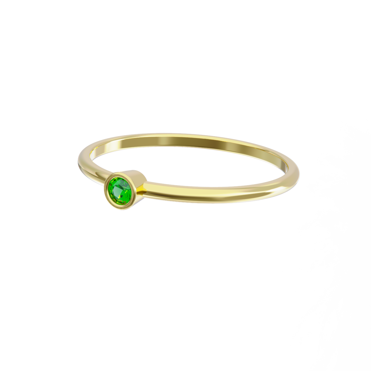 Anillo de oro amarillo con esmeralda