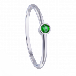 Anillo de platino con esmeralda