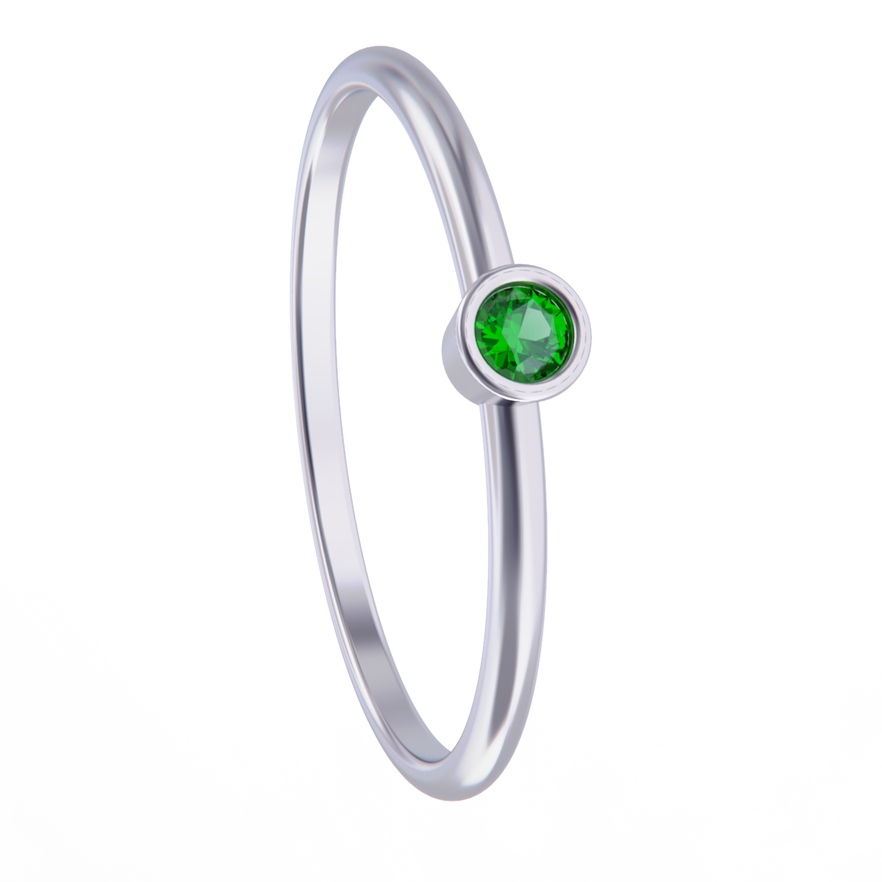 Anillo de platino con esmeralda