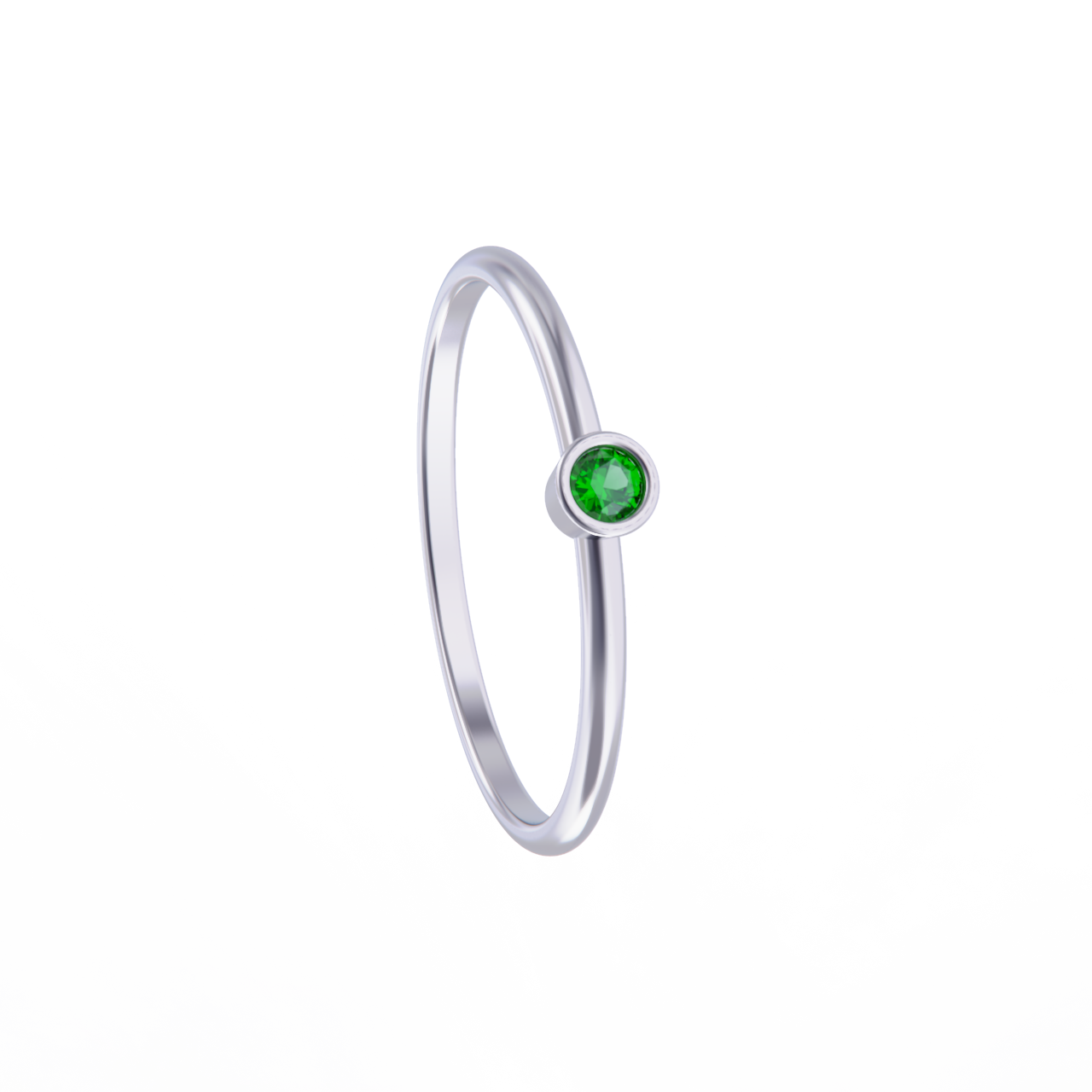 Anillo de platino con esmeralda