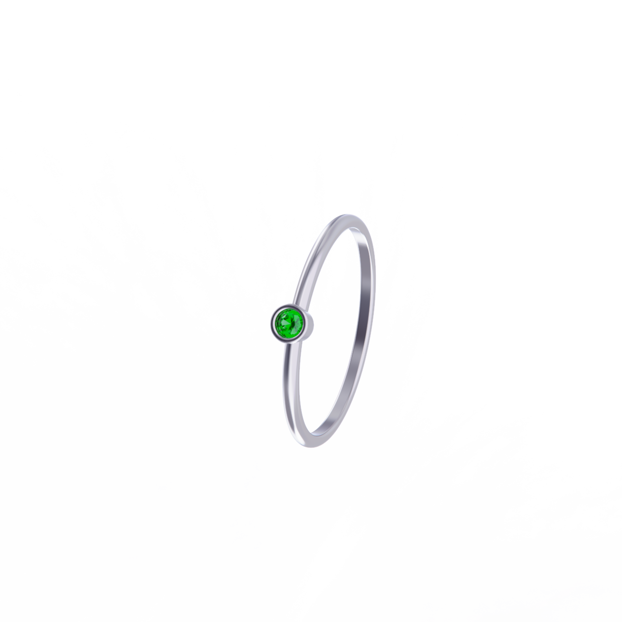 Anillo de platino con esmeralda