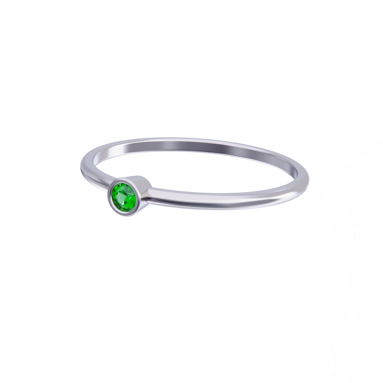 Anillo de platino con esmeralda