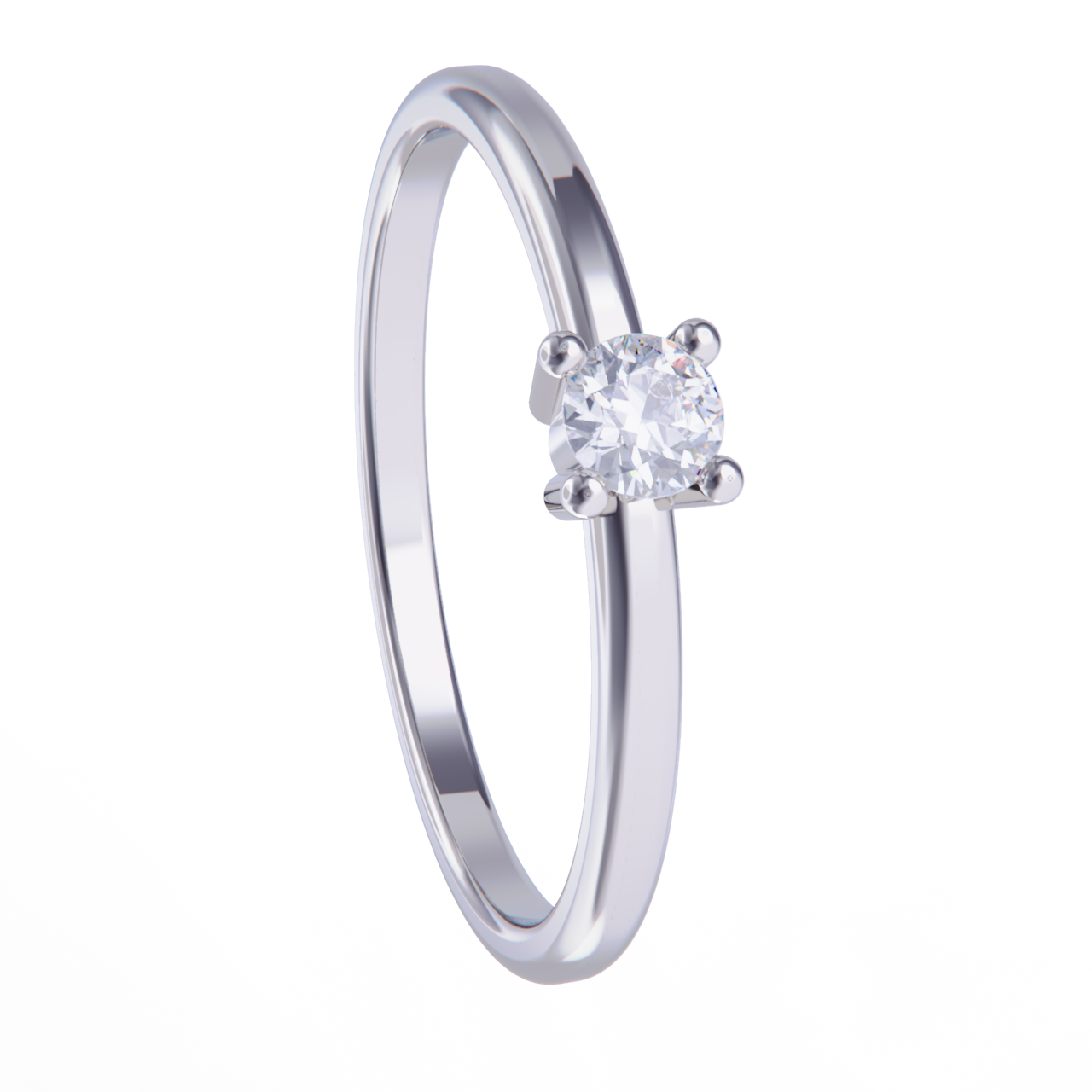 Anillo platino con diamante