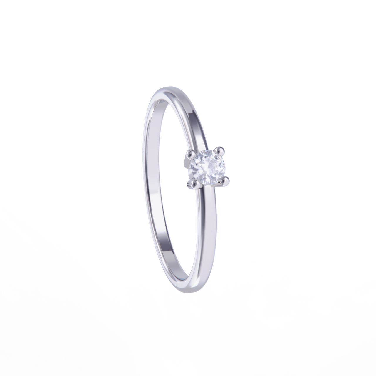 Anillo platino con diamante