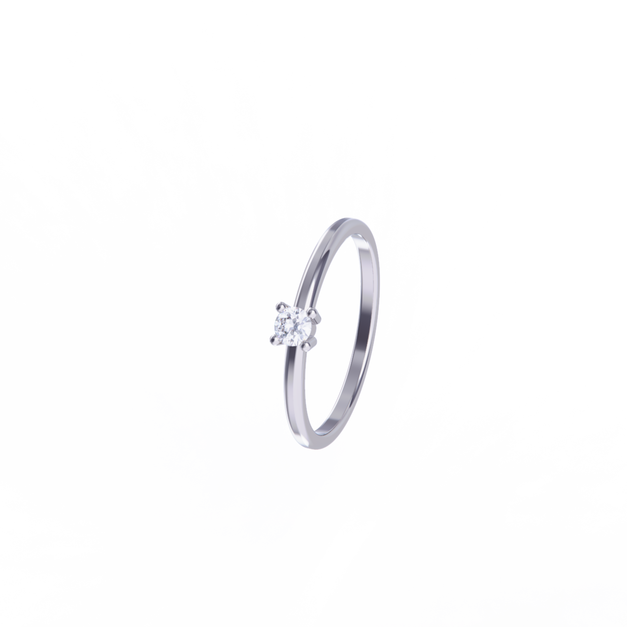 Anillo platino con diamante